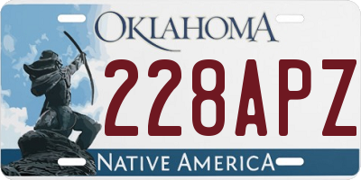OK license plate 228APZ