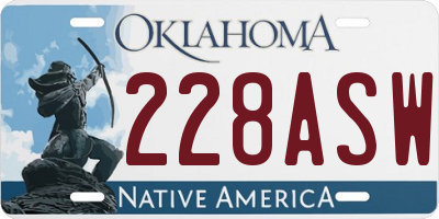OK license plate 228ASW