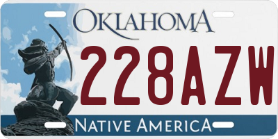 OK license plate 228AZW
