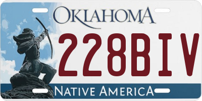 OK license plate 228BIV