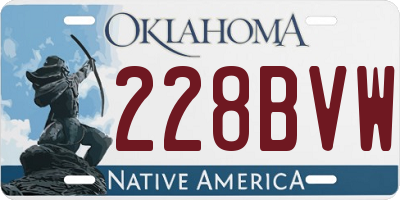 OK license plate 228BVW