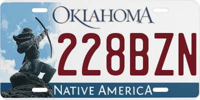 OK license plate 228BZN