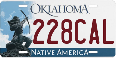 OK license plate 228CAL