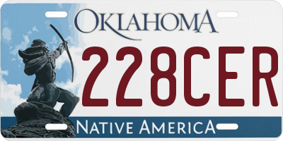OK license plate 228CER