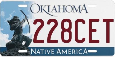 OK license plate 228CET