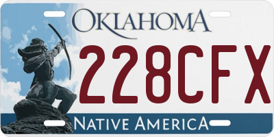 OK license plate 228CFX