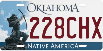 OK license plate 228CHX