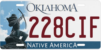 OK license plate 228CIF