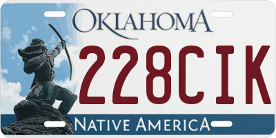 OK license plate 228CIK