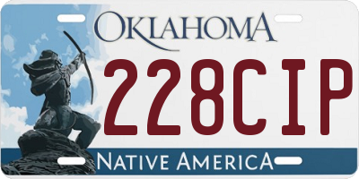OK license plate 228CIP