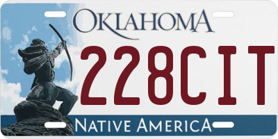 OK license plate 228CIT