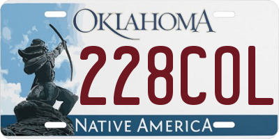 OK license plate 228COL
