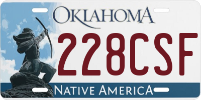 OK license plate 228CSF