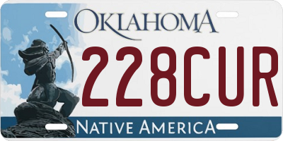 OK license plate 228CUR