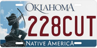 OK license plate 228CUT