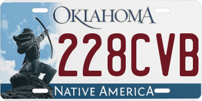 OK license plate 228CVB
