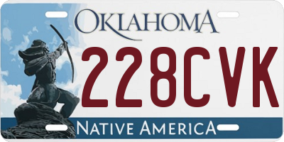 OK license plate 228CVK