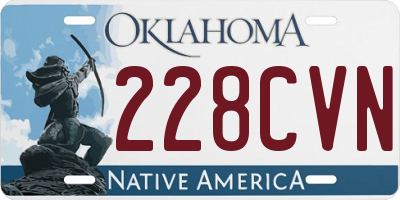 OK license plate 228CVN