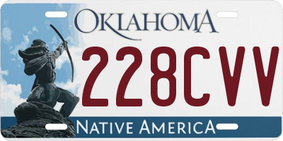 OK license plate 228CVV