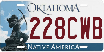 OK license plate 228CWB