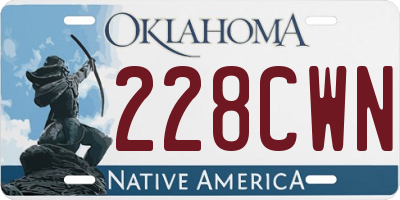 OK license plate 228CWN