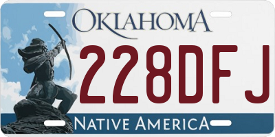 OK license plate 228DFJ