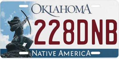 OK license plate 228DNB