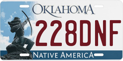 OK license plate 228DNF