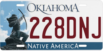 OK license plate 228DNJ