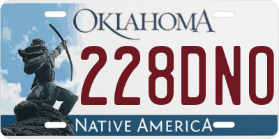OK license plate 228DNO