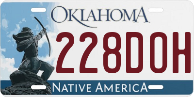 OK license plate 228DOH