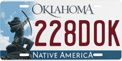 OK license plate 228DOK