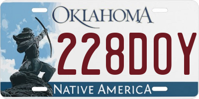 OK license plate 228DOY