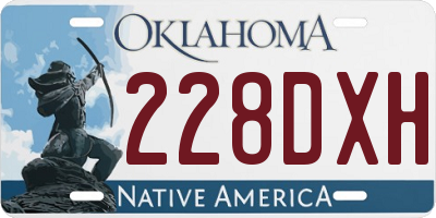 OK license plate 228DXH