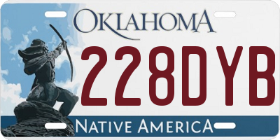 OK license plate 228DYB