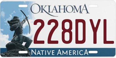 OK license plate 228DYL