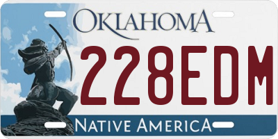 OK license plate 228EDM