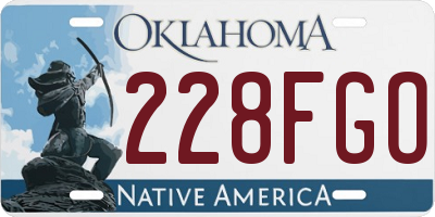OK license plate 228FGO