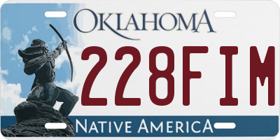 OK license plate 228FIM