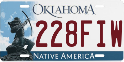 OK license plate 228FIW