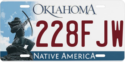 OK license plate 228FJW