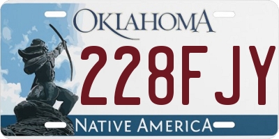 OK license plate 228FJY