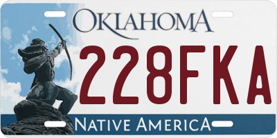 OK license plate 228FKA
