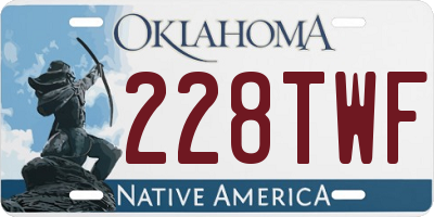 OK license plate 228TWF