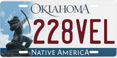 OK license plate 228VEL