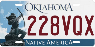 OK license plate 228VQX