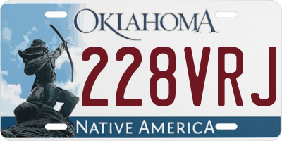 OK license plate 228VRJ