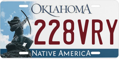 OK license plate 228VRY