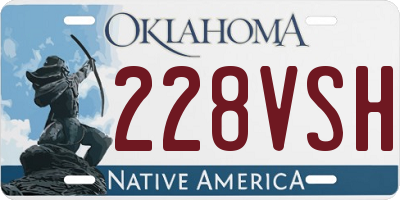 OK license plate 228VSH