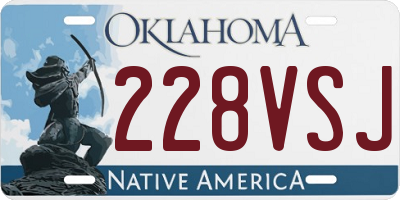 OK license plate 228VSJ